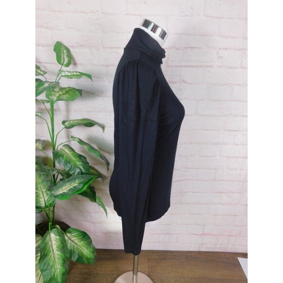 Cyrus Essentials Black Ribbed Turtleneck Long Sleeve Stretch Classic S - Picture 5 of 9